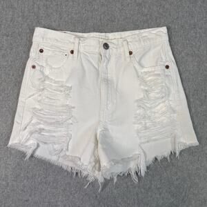 American Eagle Shorts White Womens Size 2 Highest Rise 90s Boyfriend Distressed